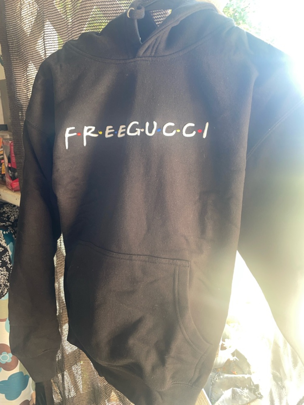 FREEGUCCI Black Graphic Hoodie